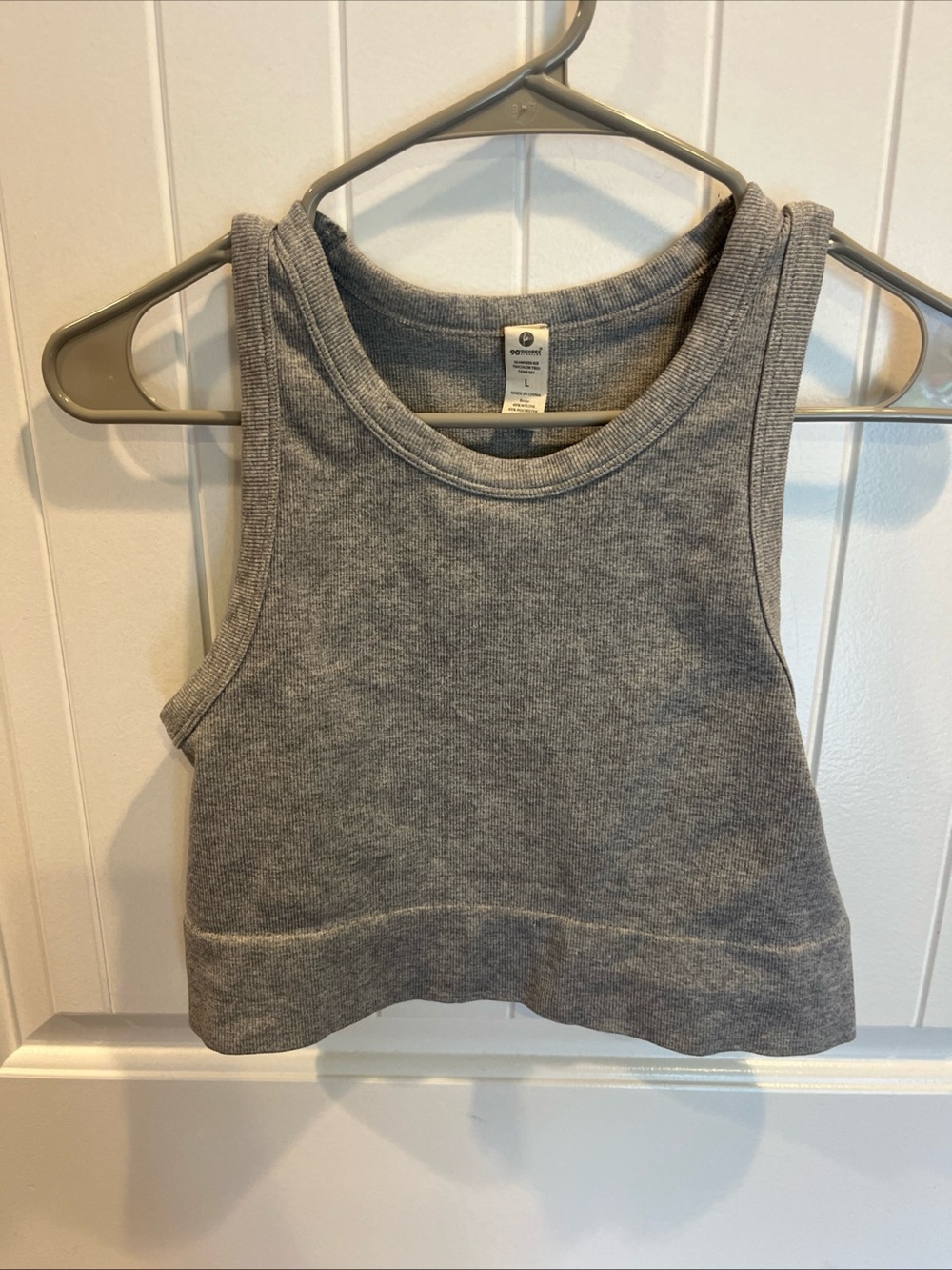 90 Degree By Reflex Gray Ribbed Crop Tank